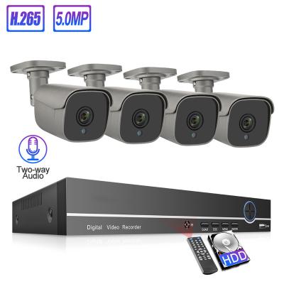 China Integrated Siren Techage Nvr Poe Kit 5Mp Motion Camera With Flood Light For Video Surveillance System for sale