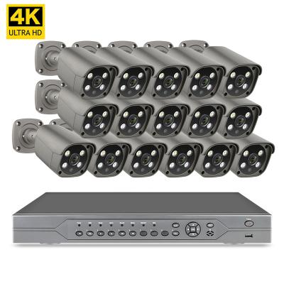 Κίνα Security System 16 Channel Integrated CCTV Camera Siren 8Mp 4K IP Poe Bullet Camera Two Way Audio Kit προς πώληση