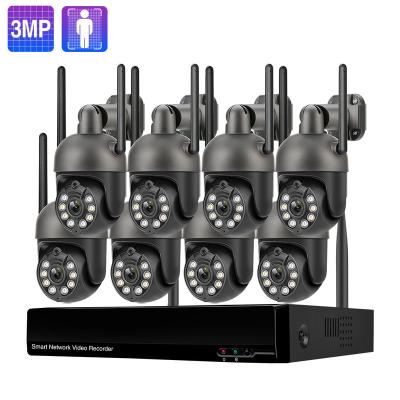 中国 8 Camera Motion Detection Alarm PAN-TILT 8Channel Wifi Security PTZ Outdoor CCTV Kit with Eseecloud App 販売のため