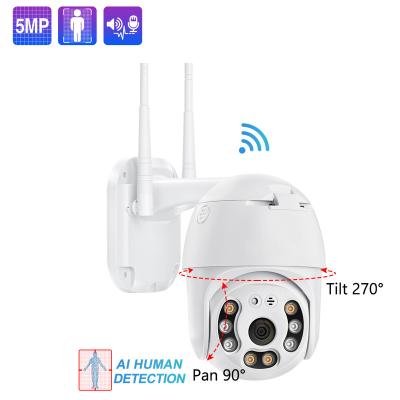 China Built-in CCTV Two-Way Audio Outdoor Wireless Camera AI IP Camera WIFI Dome Speed ​​Siren 5MP PTZ Full Color Night Vision zu verkaufen