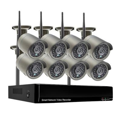 中国 Built-in Wireless Siren 8CH Wifi NVR Kit Outdoor Waterproof 3MP IR Wifi Audio Record Security CCTV Camera System 販売のため