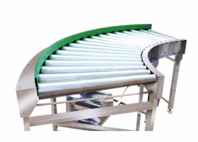 China Chain Curved Roller Conveyor 0.4KW - 22KW , 220 / 380V Roller Bed Conveyor Speed Adjustable for sale