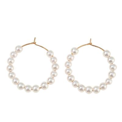 China Commercial Yiwu Xixi CLASSIC European and American Pearl Earrings Beaded Small Crowd Vintage Sweet Design Temperament Soft Earrings for sale