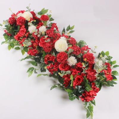 China Fashional Artificial Flowers Wholesale Customized Artificial Flower Row Arch Triangles Hanging Floral Flower For Wedding Decorative Background for sale