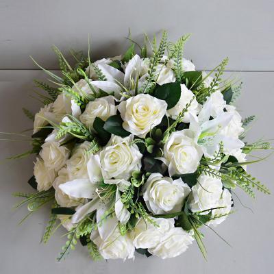 China Eco-friendly White Wedding Centerpiece Party Decor Rose Peony Flower Ball For Centerpieces Artificial Flower Balls for sale