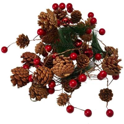 China Creative Led Handwork Pine Flower Lantern Christmas Pine Cone Lantern String Props Real Hanging Sprockets Park Decoration for sale