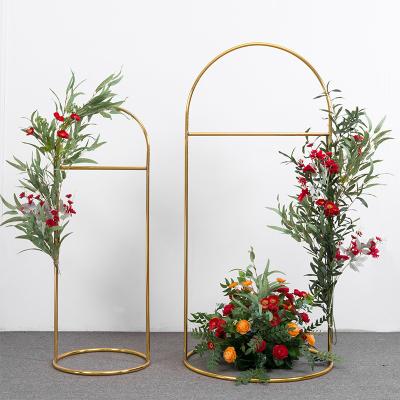 China Shiny Golden Square Arch Wedding Romantic Wedding Decoration Circle Flower Arch Gold Props Background Shelf Rack Party Stage Decorative Frame for sale