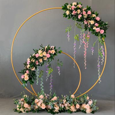 China Hot Selling Durable Wedding Arch Metal Flower Round Balloon Stand Romantic Party Decoration Arch for Party Stage Wedding Use for sale