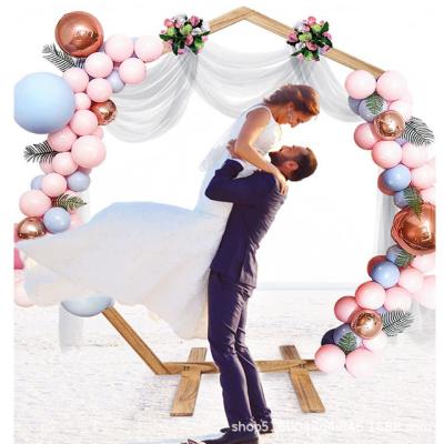 China Wedding Event Concert Stand Up Floral Artificial Ceremony Balloon Decoration Arrangement Large Wooden Flower Arch Backdrop For Sale For Wedding Events for sale