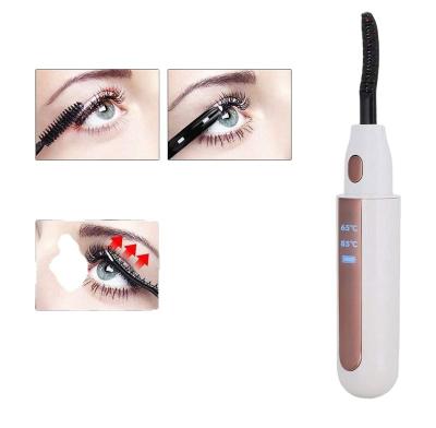 China Custom Black HOT USB Mini Rechargeable Heated Electric Eyelash Curler for sale