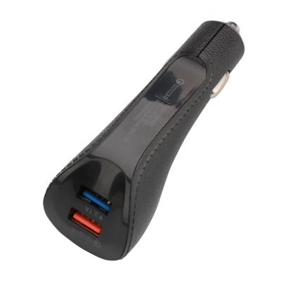 China Quick Charge QC3.0 QC2.0 USB Mobile Phone Smart Car Charger Mobile Phone Charging 2 USB Fast Car Left Charger for sale