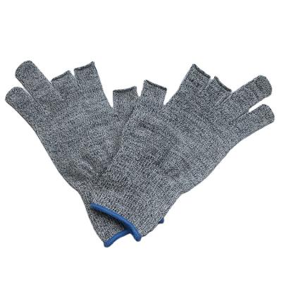 China Anti-cut good price guaranteed quality gray half finger cut resistant gloves for sale