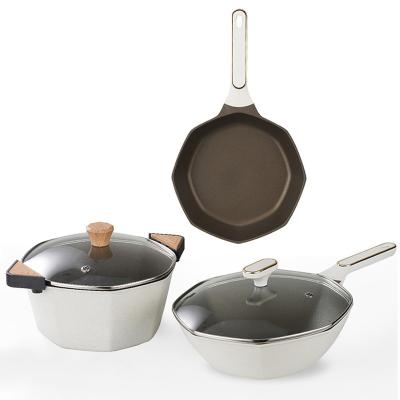 China Sustainable High Quality Home Kitchen Die Cast Aluminum Cookware Set for sale