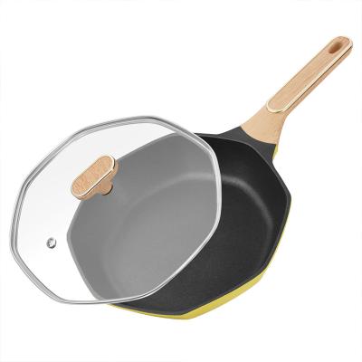 China Pan The Octagonal Series Non Frying Minimalist Stick 26cm White Cooking Pan for sale