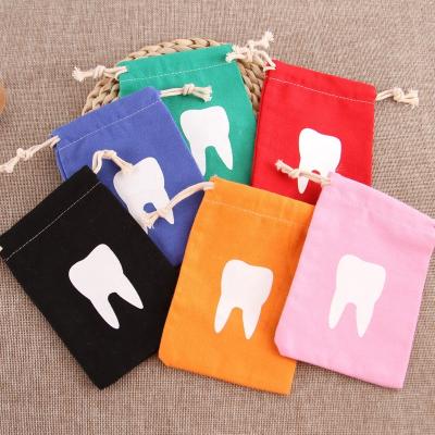 China Small Chaolong Gift Wrapping Cloth Cotton Drawstring Bag Home Bag Folding Custom Canvas Bag for sale