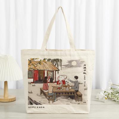 China Reusable Plain Cotton Organic Reusable Canvas Tote Custom Shopping Bag With Custom Logo for sale