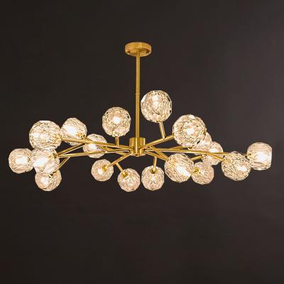 China Modern Simple Modern Round Chandelier Used in Hotel Home Bar Glass Ball Decoration Chandelier for sale