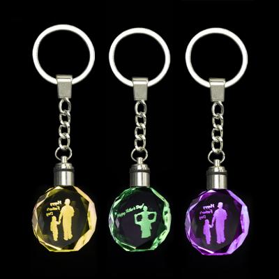 China High Quality Souvenir Gifts Promotion Laser Engraving Wholesale Crystal Father's Day Gift Father's Day Crystal Key Chain for sale