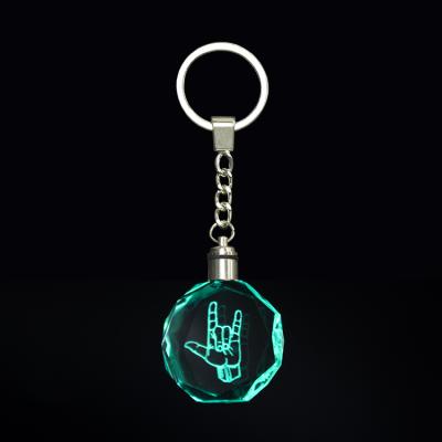 China Souvenir Gift Decoration Christmas Game Souvenirs Custom Model 3D Laser Crystal Glass Engravable Key Chain for sale