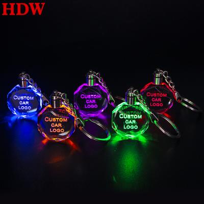 China Hot sale China Yiwu wholesale cheap custom light keychain gift gift the lead crystal keychains with car brand logo for sale