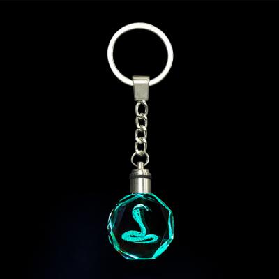 China Snake Modern Animal Natural Crystal Wholesale Boutique Key Chain K9 Glass Crystal Keychains for sale