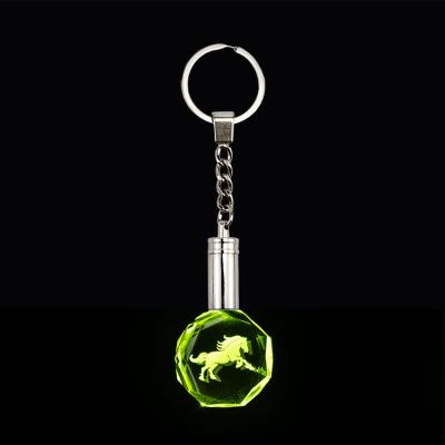 China 2022 Horse natural animal pattern modern custom crystal key chains cheap K9 crystal keychains for sale