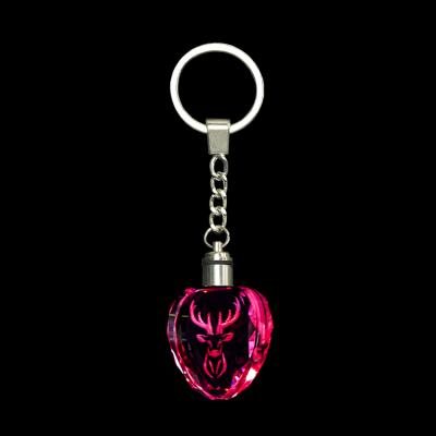 China Elks K9 Crystal Key Chain Heart Stones Healing Crystals Custom Made Modern High Quality Glass Keychains for sale