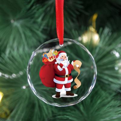 China Europe Christmas Decoration List Crystal Laser Engraving Crystal Crafts Christmas Ornaments for sale