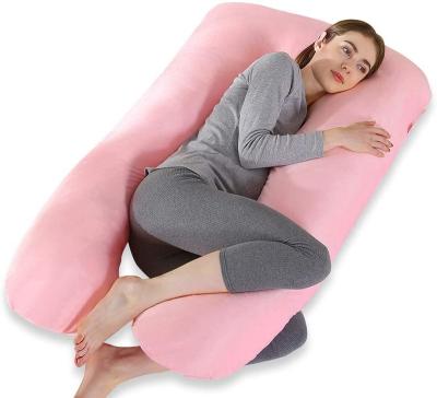 China Nondisposable Luxury U Shaped Full Velvet Maternity Full Velvet Pink Pregnancy Pillow For Pregnant Women Sleeping for sale