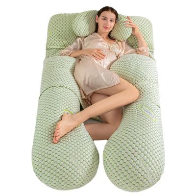 China Nondisposable Luxury Backache Full U-Shaped Full Support Nondisposable Large Body Pillow Pregnancy Cotton 3D Bubble Feeding Pillow for sale