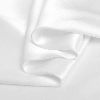 China Double faced pure white silk fabrics luxury textiles 1 meter momme custom color for sale