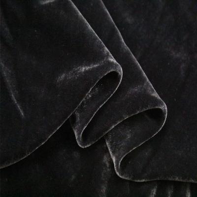 China Double Faced Thin Luxury Black 100% Silk Velvet Fabric High Quality Spring Autumn 140cm From China for sale