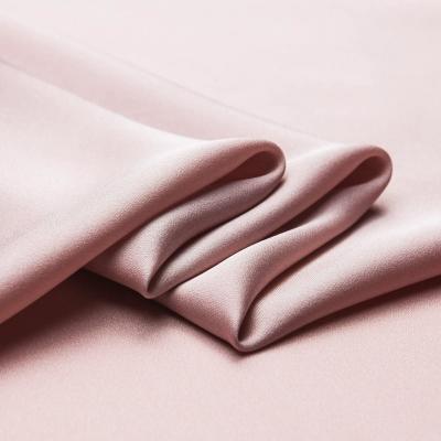 China Double Faced Luxury Luster Colors Solid Stretchy Pure Silk Fabric For Dress Double Georgette Satin 53.15