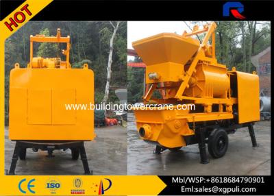 China Mobile Concrete Mixer Pump Trailer With Twin - Shaft Mixer 380v for sale