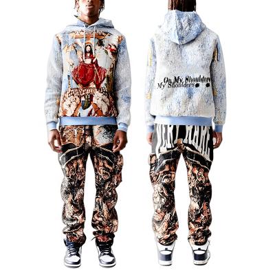 China Anti-Wrinkle DEC Factory Custom Graphics Printing Mens Hoodies Hip Hop Size Quality Sweatshirt Men Plain Cotton Tapestry Hoodie for sale