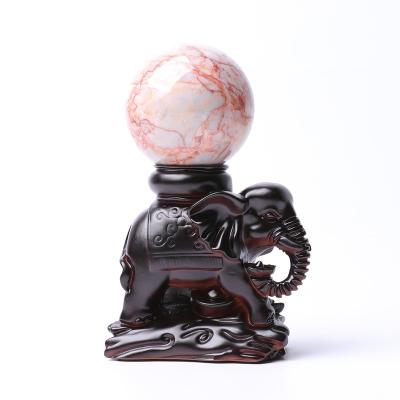 China China Wholesale high quality crystal ball resin base carp carving Elephant shape crystal stand for sale