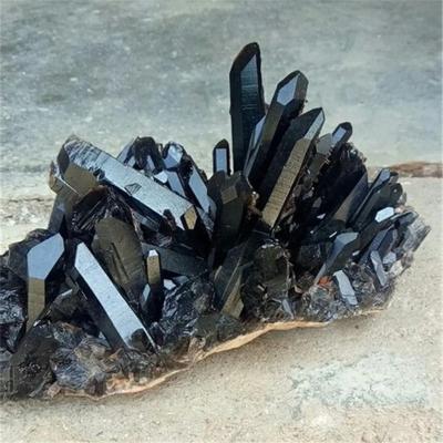 China Environmental Friendly Beautiful Home Decor Wholesale Natural Crystal Cluster Black Quartz Raw Black Morion Crystal Quartz Cluster For Crystal Crafts for sale