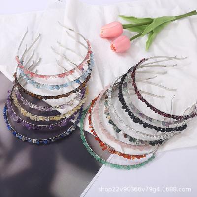 China China Natural gravel Amethyst silver thread silver hair hoop cross-border hot sale Europe and America popular bride festival for sale