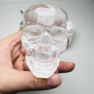 China China Wholesale Natural Polished Gems Hand carved Crystal Skull High quality clear quartz hand for sale