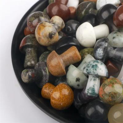 China China Wholesale Bulk Sale 2cm Natural Gemstone Quart Crystal Carving Mini Mushroom Stone Crystal Crafts for sale