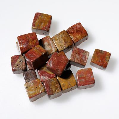 China China Wholesale polished square Warring States Red stone crystal for Garden tumbles gravel stone for sale