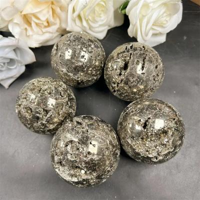 China China Wholesale High Quality Natural pyrite ball Healing Crystal Chalcopyrite Sphere For Decoration for sale