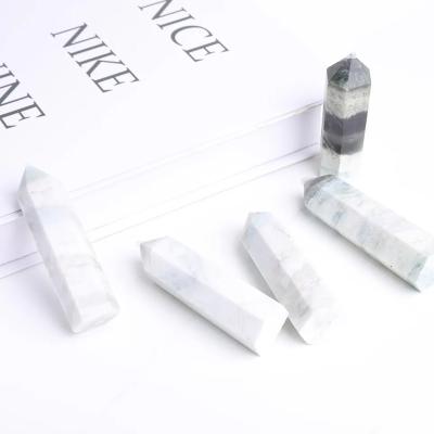 China Europe wholesale speciality decorative metaphysical natural gemstones Blue aragonite Elegant blue marble point for sale