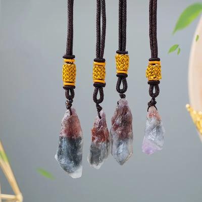 China Folk Art High Quality Handmade Crystals Healing Stones Jewelry Pendant Crystal Raw Aurora Stone for sale