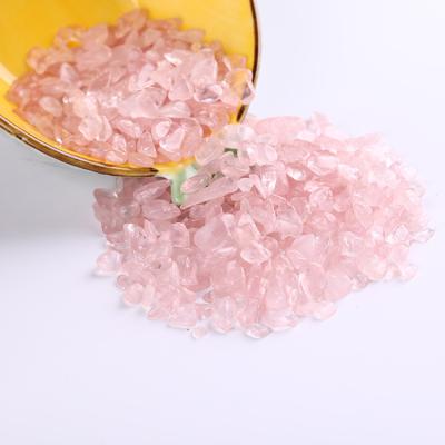 China China wholesale Natural Pink Rose Quartz Crystal Gravel Stone love Healing crystal Quartz Crystals chips for sale