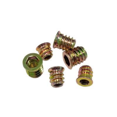 China Furniture connection factory direct sale wooden furniture hardware accessories iron insert nuts with internal and external threads for sale