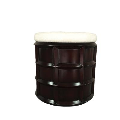 China Wooden Stool Nordic Ebony Wood Round Drum Stool Dressing Home Creative Light Coffee Table Luxury Short Stool For Living Room for sale