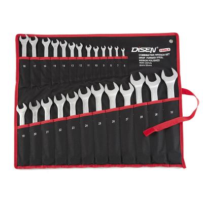 China Durable Carbon Steel Full Size Metric Combination Wrench Wrench Set Bag for sale