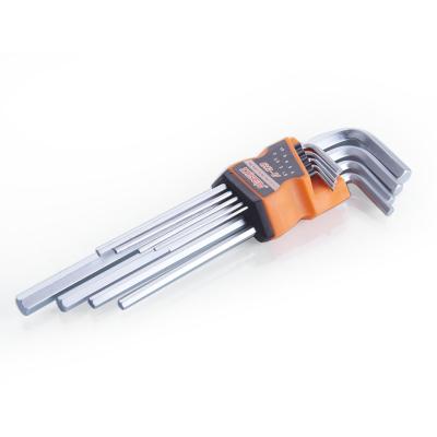 China & CR40; 9pcs Industrial Flat Head Carbon Steel Extra Long Hex Key Wrench Set for sale