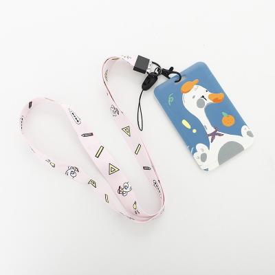 China Cute Halter Personalized Card Holder Cartoon Duck Student Meal Card Student Meal Card Cover Access Control Campus Halter for sale